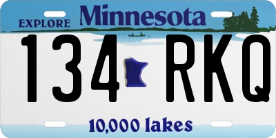 MN license plate 134RKQ