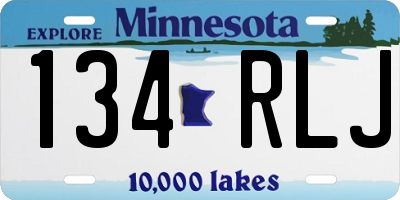 MN license plate 134RLJ