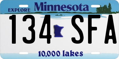 MN license plate 134SFA