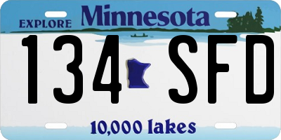 MN license plate 134SFD