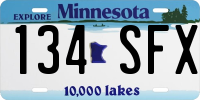 MN license plate 134SFX