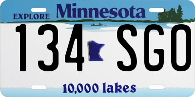 MN license plate 134SGO