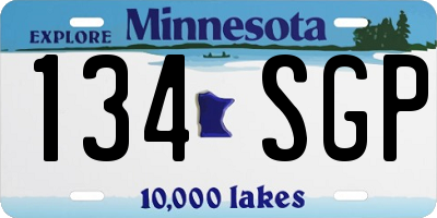 MN license plate 134SGP