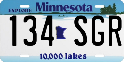 MN license plate 134SGR