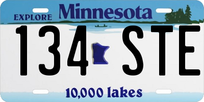 MN license plate 134STE