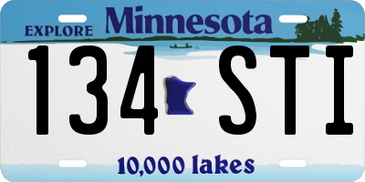MN license plate 134STI