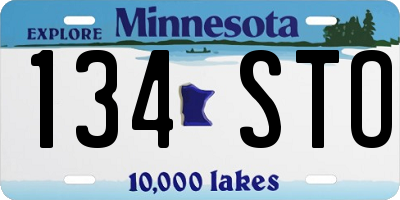 MN license plate 134STO