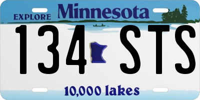 MN license plate 134STS