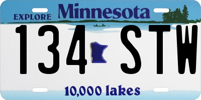 MN license plate 134STW