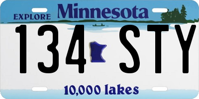 MN license plate 134STY