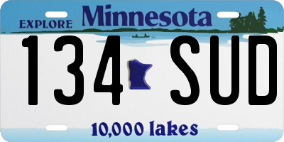 MN license plate 134SUD