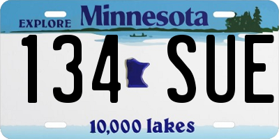 MN license plate 134SUE