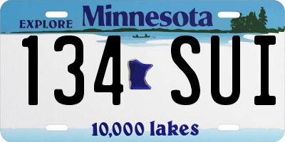 MN license plate 134SUI