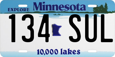 MN license plate 134SUL