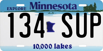 MN license plate 134SUP