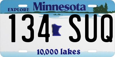 MN license plate 134SUQ