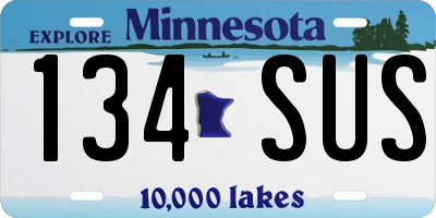 MN license plate 134SUS