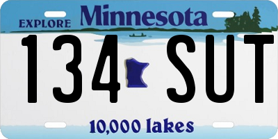 MN license plate 134SUT
