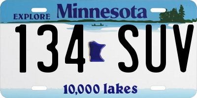 MN license plate 134SUV