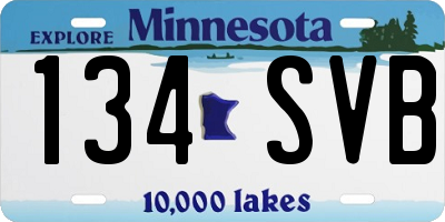 MN license plate 134SVB