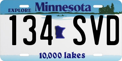 MN license plate 134SVD