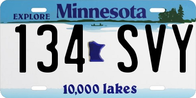 MN license plate 134SVY