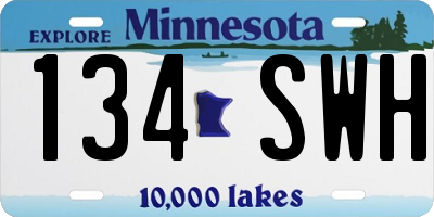 MN license plate 134SWH