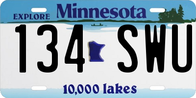 MN license plate 134SWU