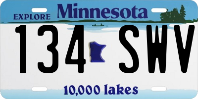 MN license plate 134SWV