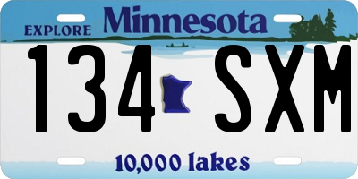 MN license plate 134SXM