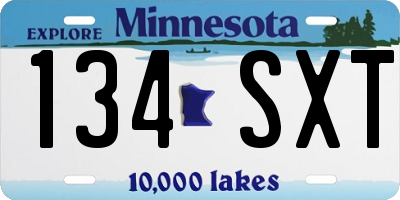 MN license plate 134SXT