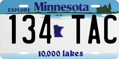 MN license plate 134TAC