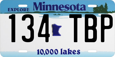 MN license plate 134TBP