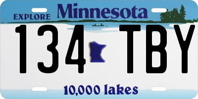 MN license plate 134TBY