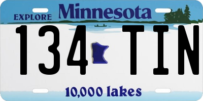 MN license plate 134TIN