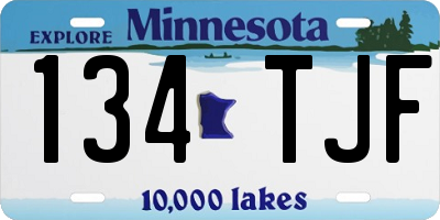MN license plate 134TJF