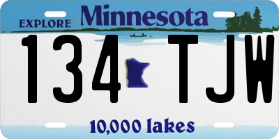 MN license plate 134TJW