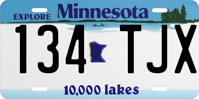 MN license plate 134TJX