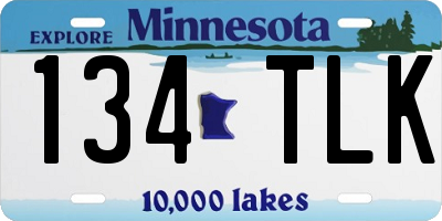MN license plate 134TLK