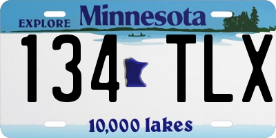 MN license plate 134TLX