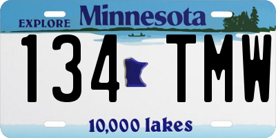 MN license plate 134TMW