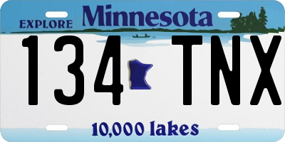 MN license plate 134TNX