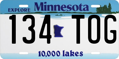 MN license plate 134TOG