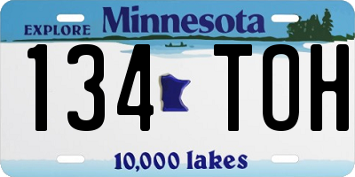MN license plate 134TOH