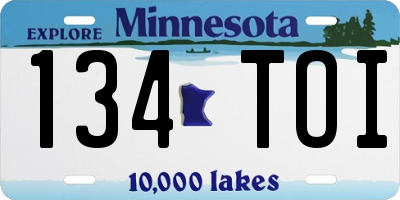 MN license plate 134TOI