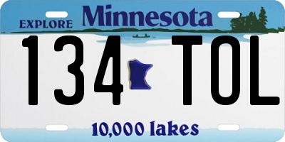 MN license plate 134TOL