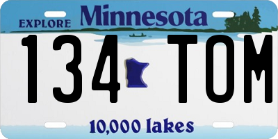 MN license plate 134TOM