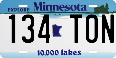 MN license plate 134TON