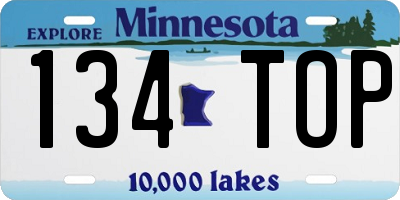 MN license plate 134TOP