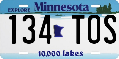 MN license plate 134TOS